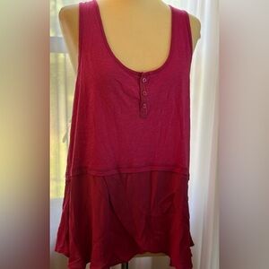 Anthropology, little yellow button, pink tank top. Size medium.
